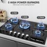 Glass gas hob 5 burners Image 2