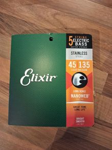 Elixir Stainless Steel 45 to 135 Bass Strings