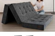 Folding single Mattress Chenille Fabric 15cm Tri-Fold Floor