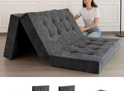 Folding single Mattress Chenille Fabric 15cm Tri-Fold Floor