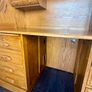 Solid Oak Roll-Top Writing Bureau Desk & Matching Captain's Chair Image 6