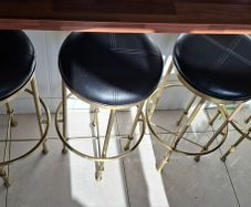 Set of 4 gold plated kitchen bar stools
