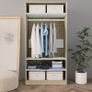 Wardrobe White and Sonoma Oak 100x50x200 cm Chipboard Image 3