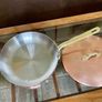 Vintage Chefs Castle Brand Ireland Lidded Copper Sautee Pan Solid Brass Handle Image 10