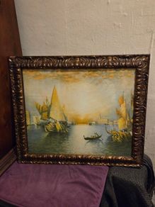 Ribcowsky Lithograpgh "Traders in Venice" Framed