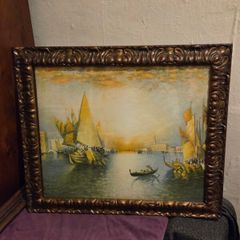 Ribcowsky Lithograpgh "Traders in Venice" Framed