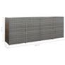 Quadruple Wheelie Bin Shed Anthracite 305x78x120 cm Poly Rattan Image 3