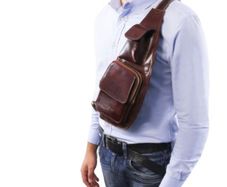 Leather Crossover bag - Tuscany Leather Firenze