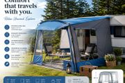 Caravan Awning Caravan Tent, 350cm Travel Awning with Removable Front Wall