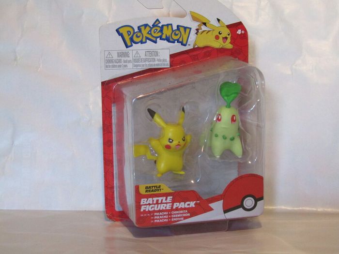 Pokemon Battle Figure Pack Pikachu And Chikorita 3" Inch Battle Figure Set Brand New Sealed