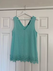 Dunnes Stores Blue Lace Vest Top