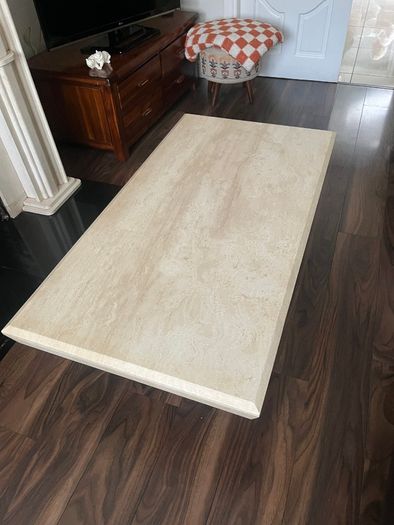 Travertine coffee table