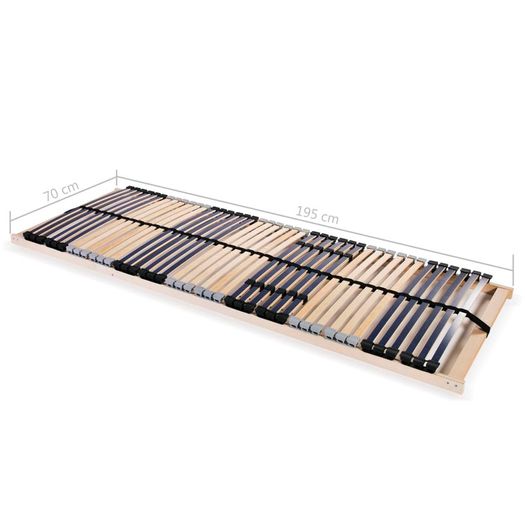 Slatted Bed Bases 2 pcs with 42 Slats 7 Zones 70x200 cm