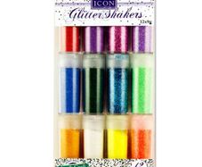 BNIB 12 Neon and Pearl Glitter Shakers