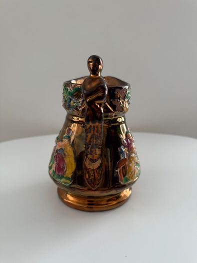 Antique Victorian Staffordshire Copper Lustreware Collection. 5 Pieces