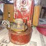 Antique Railway or Guard's Oil Lamp, Designed to be Wall Mounted. paraffin lamp Metal Features a backplate for mounting to a vertical surface and a cylindrical base for fuel Image 2