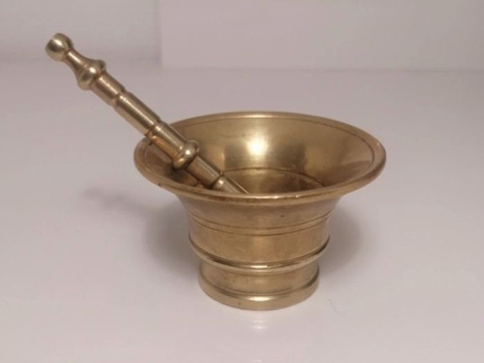 Vintage brass mortar and pestle