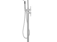 main image for ad Freestanding Bathtub Faucet with Hand Shower, Classic Bathtub Faucets Set Round, Silver Bathtub Faucet 1.61 GPM Flow, Brass Faucet Shower System Shower Faucet