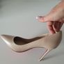 Nude Real Leather High Heels. New. Size 37 Image 5