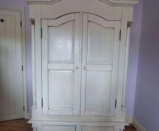 Antique-Effect Ivory Wardrobe & Matching Bedside Locker
