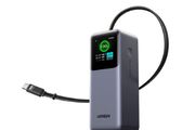 UGREEN 20000mAh 165W Power Bank Fast Charging, Built-in Retractable USB C Cable 3-Way Output Laptop Portable Charger