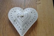 Shabby Chic Hanging Heart Shaped T Light Holder