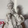 Belcari Capodimonte of Lady & Dogs statue Rare Bisque porcelain Italian Signed Image 4
