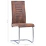 Cantilever Dining Chairs 4 pcs Brown Faux Suede Leather Image 8