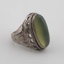 Ancient Handmade Brass With Antique Jade Ring Image 3