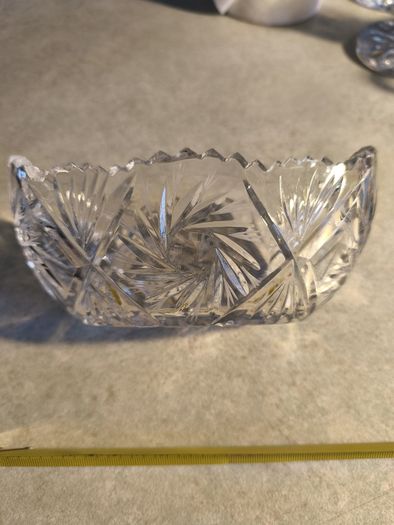 Crystal Bowl Vase Vintage 1980 s Crushed Crystal Boat Crystal Candy Dish Fruit Luxury Crystal Bowl For Party Table Boat Bowl no stamp