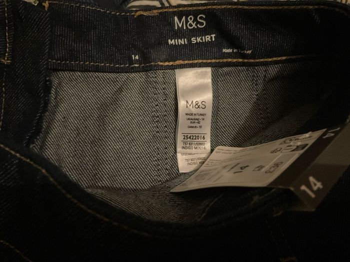 New denim pleated mini skirt MARKS AND SPENSERS