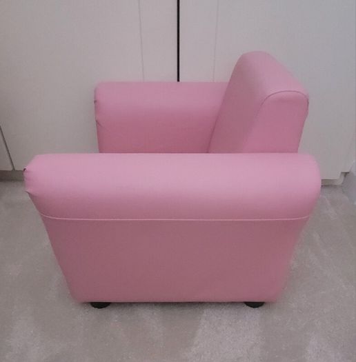 Toddler pink armchair and footstool