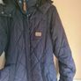 womens DIESEL quilted puffer padded coat jacket Size Medium brown detachable faux fur hood Image 2