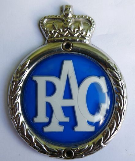 1960's Vintage ROYAL AUTOMOBILE CLUB R.A.C. Radiator Grill Fitting Car Badge