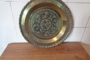 Vintage Asian Brass Hanging Plaque for Sale