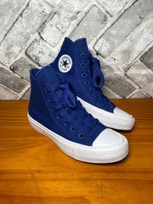 Boys Converse All Star Chuck Taylor II Lunarlon Blue Hi Top Trainers UK3.5 EU36