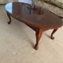 Oval teak coffee table - highly polished finish Image 4