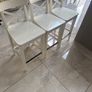 3x white painted wooden bar stools Image 4