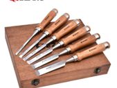 Wood Chisel Tool kits 6pcs DIY Woodworking Hand Cutters for Wood Carving Woodworking Tools with Premium Wooden Case
