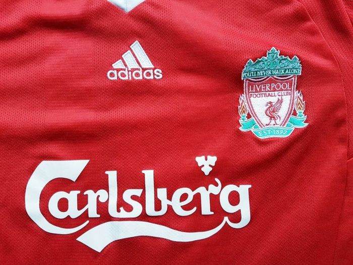 Liverpool Adidas Carlsberg football soccer jersey Mooney Size XL