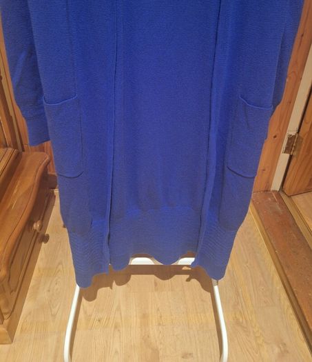 Jaeger 100% wool blue longline cardigan, size M
