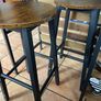 2 x Bar Stools/Kitchen Breakfast Bar, Industrial 63 cm Height Stools for Dining Room, Kitchen, Solid and Stable, Rustic Brown and Black - BRAND NEW Image 3
