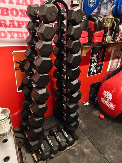 Dumbell set and rack