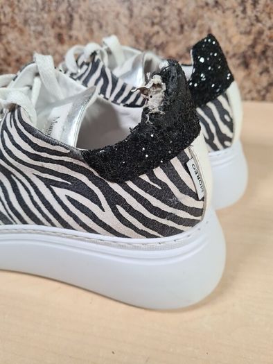 Womens Marco Moreo Zebra Print Platform Trainers Runners Size Uk 5.5 Eu 38.5 Please Read Description (AT1)