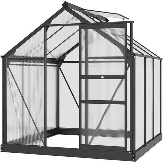 Large Walk-In Polycarbonate Greenhouse 6 x 6ft