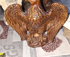 Vintage Mid-Century Ceramic American Bald Eagle Statue
