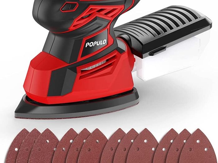 Electric Mouse Sander, 130W 14000RPM 230V Detail Sander with 12Pcs Sandpapers, Hand Sanders for Wood with Dust Collector, Compact Sanding Machine (FREE POSTAGE)