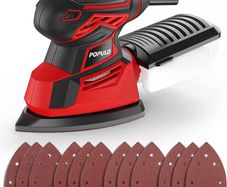Electric Mouse Sander, 130W 14000RPM 230V Detail Sander with 12Pcs Sandpapers, Hand Sanders for Wood with Dust Collector, Compact Sanding Machine (FREE POSTAGE)