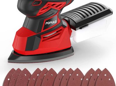 Electric Mouse Sander, 130W 14000RPM 230V Detail Sander with 12Pcs Sandpapers, Hand Sanders for Wood with Dust Collector, Compact Sanding Machine (FREE POSTAGE)