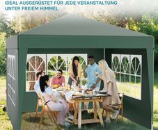 Waterproof 3x3m Gazebo with 4 Side Walls